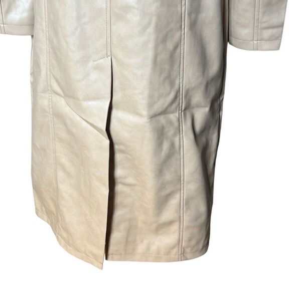 7 For All Mankind Vegan Faux Leather Trench Belted Coat NWT S - Picture 7 of 16
